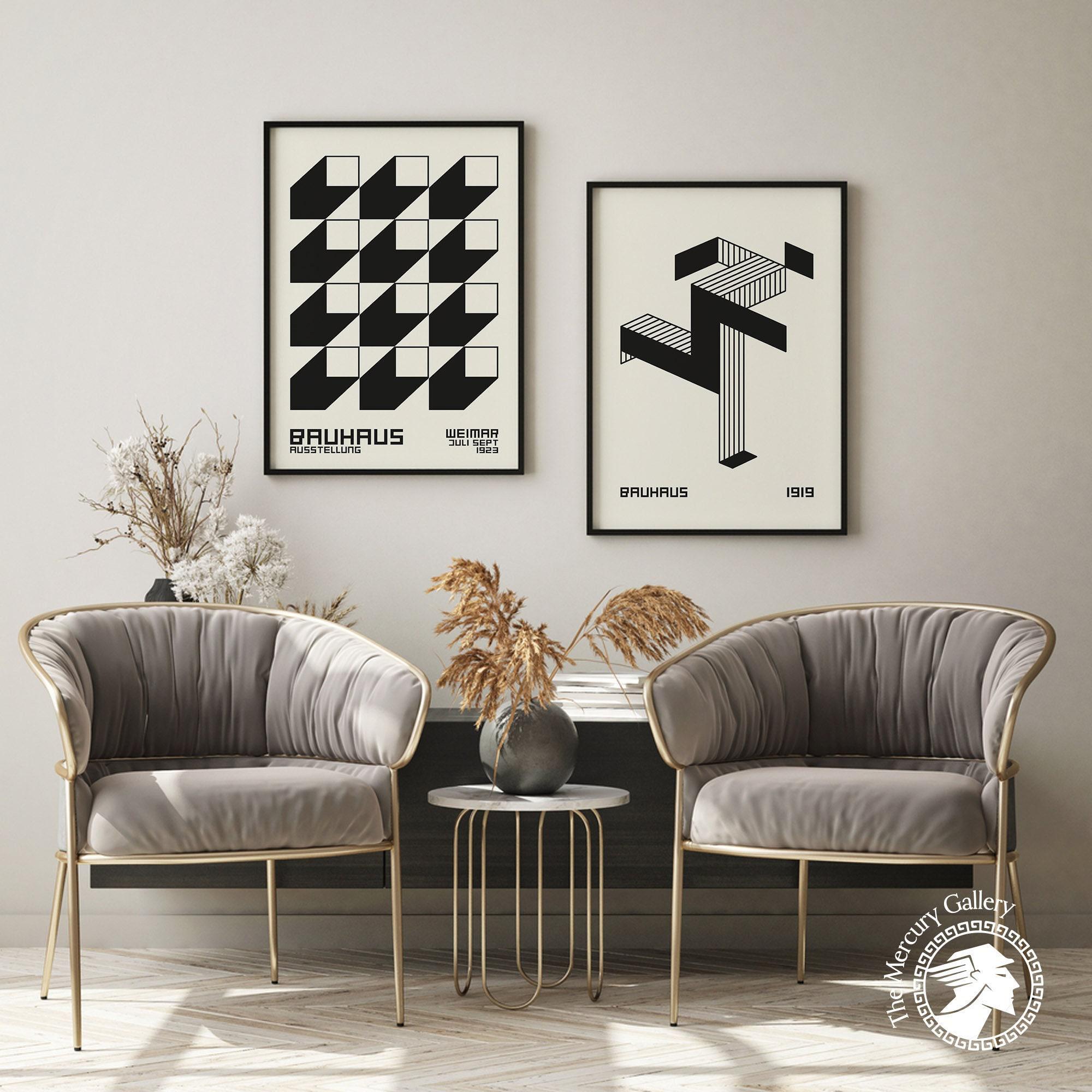 Bauhaus Exhibition Poster Set, Black and White Abstract Prints - Etsy