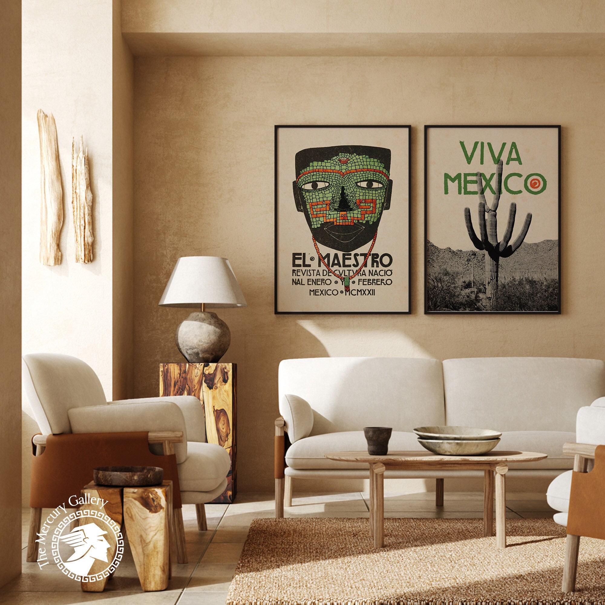 Mexico Wall Art, Housewarming Gift, Vintage Set of 2, Mexicanos