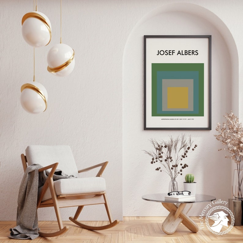 Albers Wall Art, Homage to the Square Series, Aesthetic Poster, Geometric Art, Abstract Poster, Minimalistic Art, Wall Art, Ideal Gift image 1