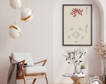 Japanese Floral Art Print: Vintage Oriental Decor