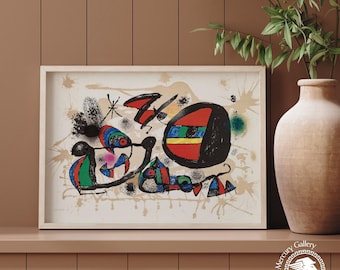Miro Exhibition Poster, Mid-Century Modern Art Print