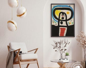 Miro Art Print, Vintage Mid-Century Modern Home Decor