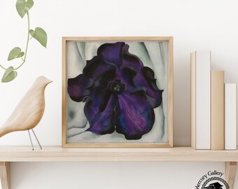 Georgia O'Keeffe Purple Petunia Art Print: Vintage Floral Close-Up
