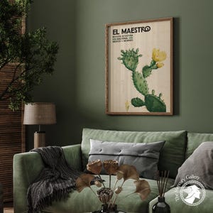 Vintage Mexican Cactus Art Print, "El Maestro" Exhibition Poster image 9
