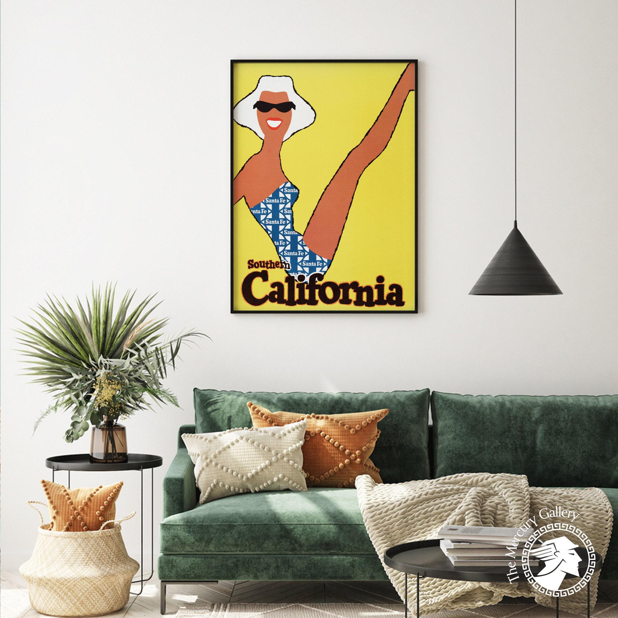 California Travel Poster Print, Retro Wall Art - Etsy