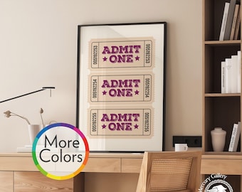 Retro Cinema Ticket Poster: "Admit One" Vintage Movie Wall Art