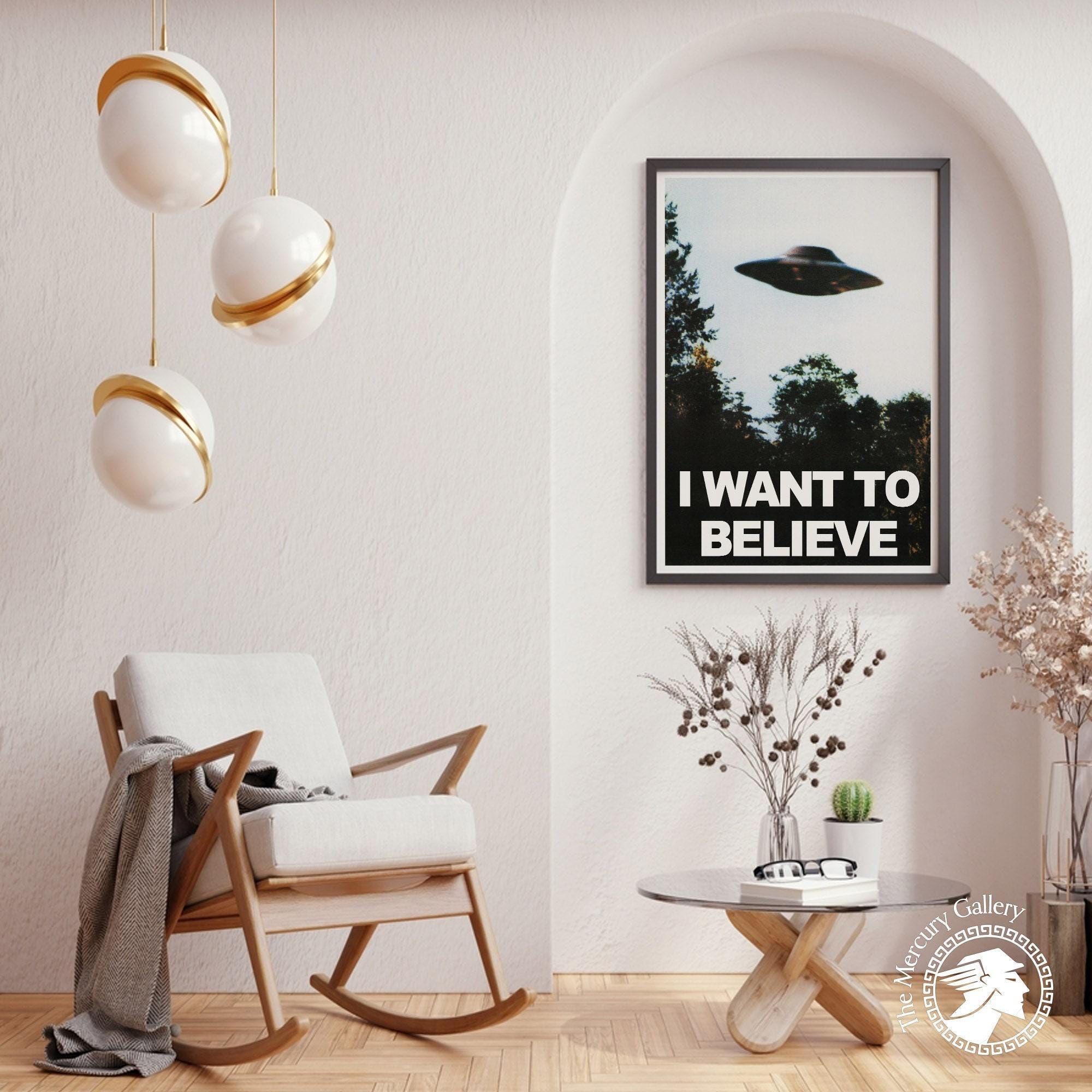 I Want to Believe UFO Poster Print, Sci-fi Wall Art - Etsy