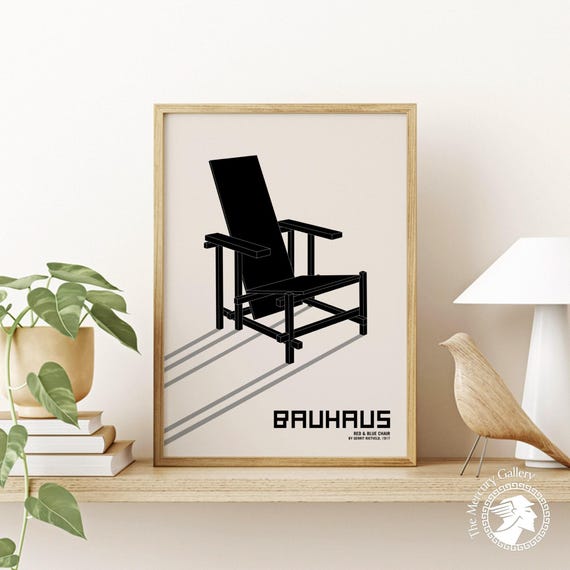 Bauhaus Chair Print, Rietveld Design, Minimalist Wall Art - Etsy