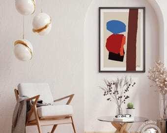 Joan Miro Exhibition Poster, Galerie Berggruen, Surrealist Abstract Art Print