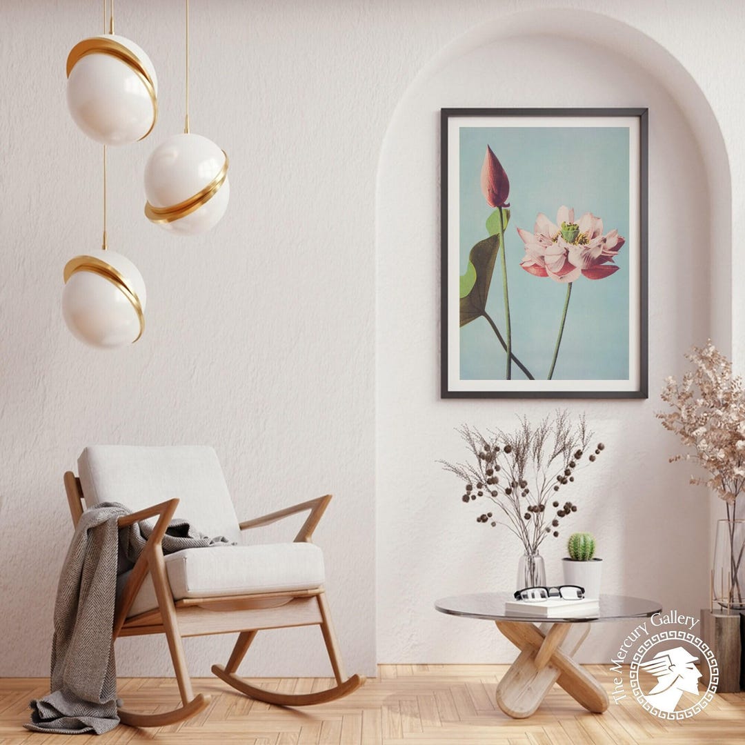 Lotus Flower Art Print, Japanese Wall Decor - Etsy