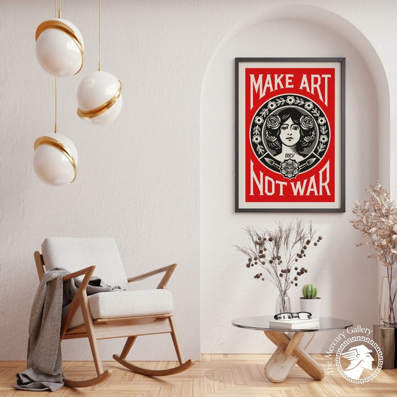 Make Art Not War Poster Peace Quote Poster Print Make Art Etsy