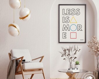 Bauhaus Poster, Less is More Print, Minimalist Home Decor