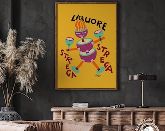 Vintage Campari Advertising Poster, Retro Bar Art Print