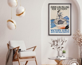 Art Nouveau Edward Penfield Victory Girls War Poster Print