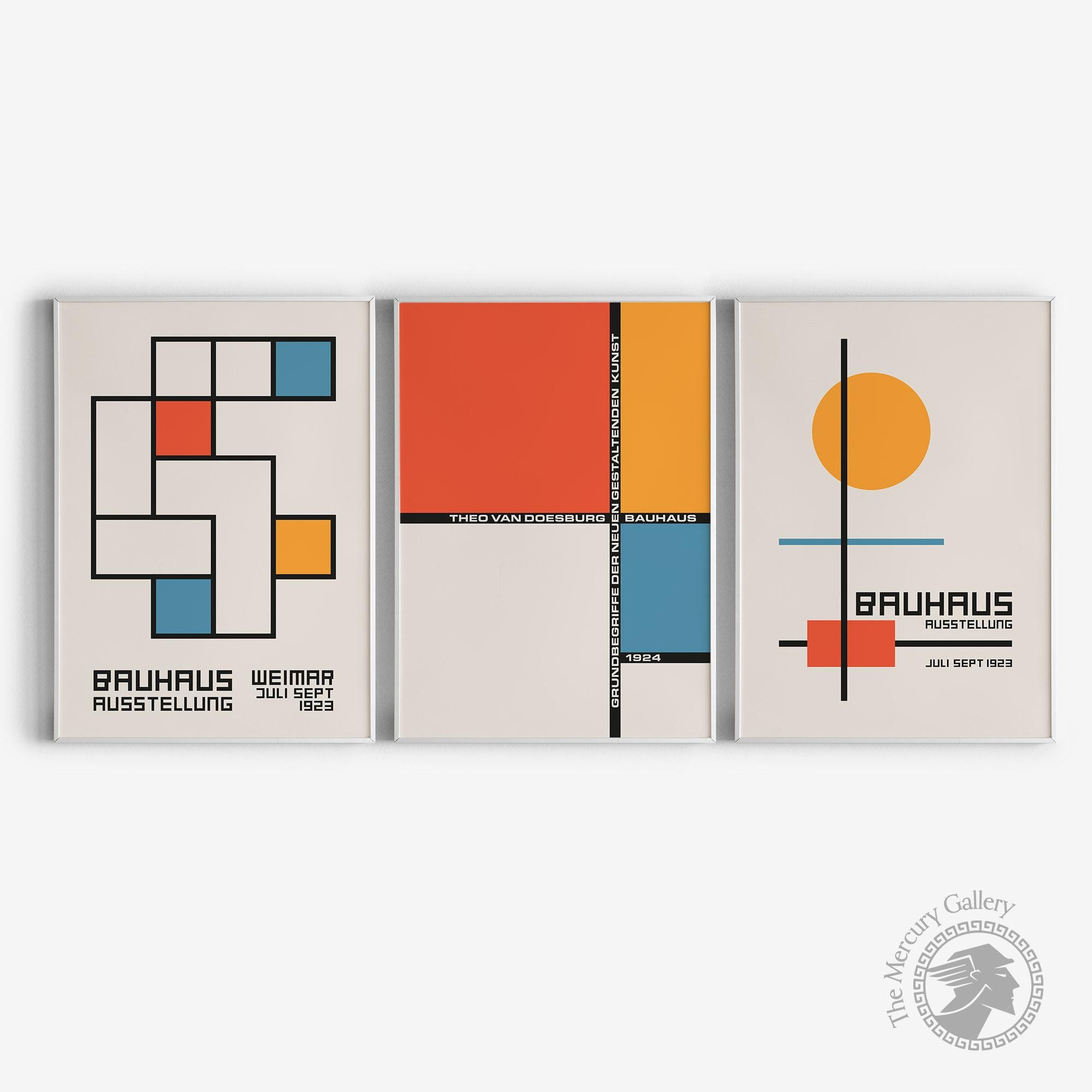 Bauhaus Exhibition Abstract Art Print Set, Gallery Wall Decor - Etsy