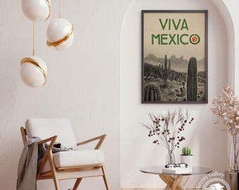 Viva Mexico Vintage Travel Poster Art Print
