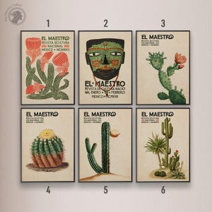 Kultiges El Maestro Mexico Print-Set, Mexikanische Wanddekoration, Mexikanische Ausstellungsposter, Einweihungsgeschenk