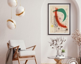 Joan Miro Exhibition Art Print, Danish Poster