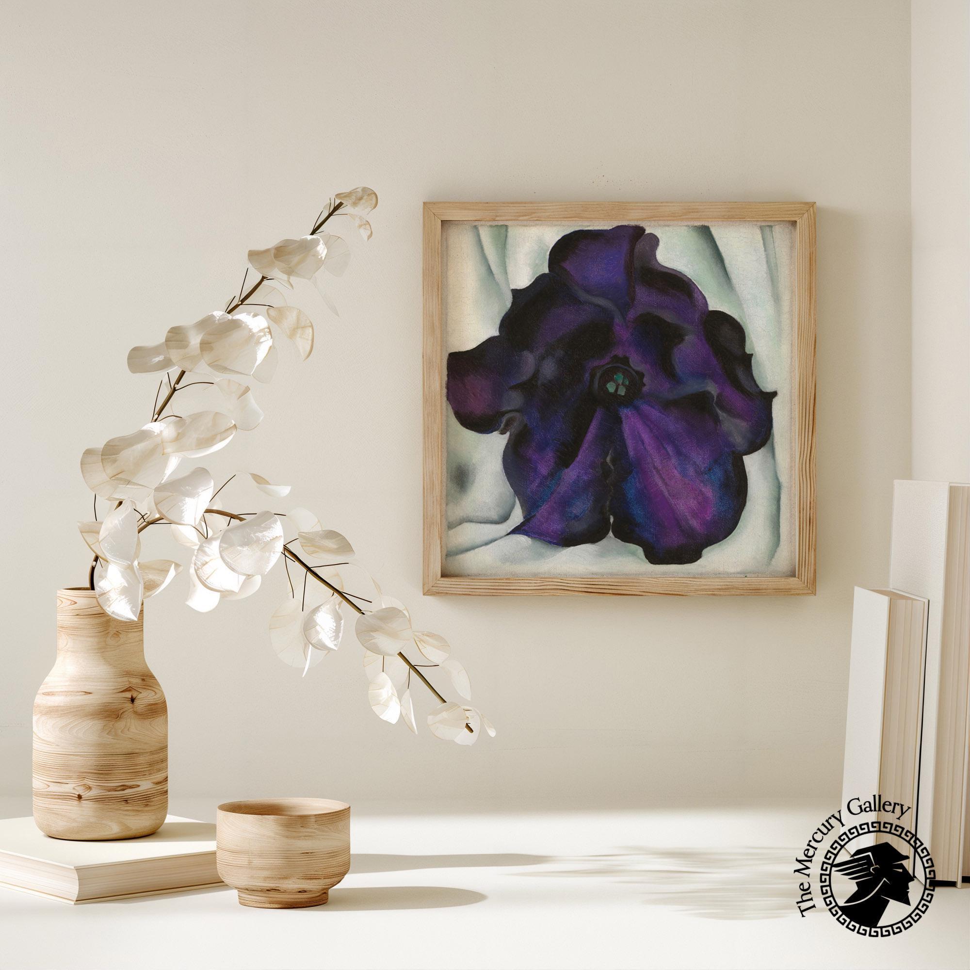 Georgia O'keeffe Purple Petunia Art Print: Vintage Floral Close-up