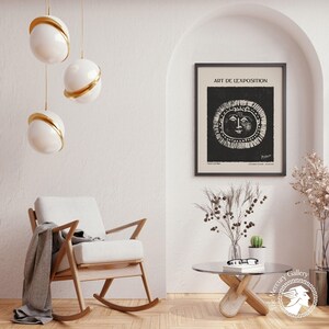 Picasso Sun Face Print, Ceramique Peinture, Minimalist Surrealism Poster