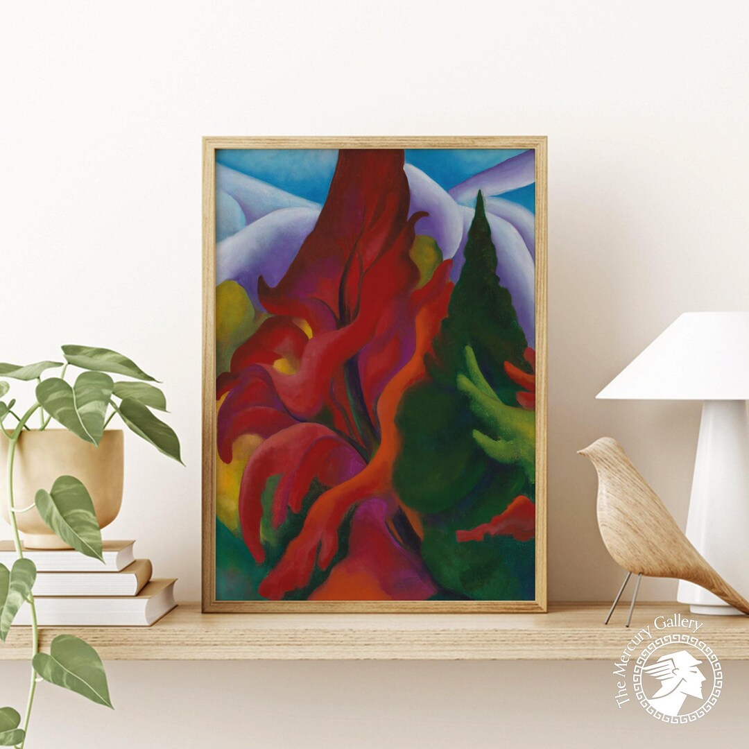 Georgia O'keeffe Wall Art, Trees in Autumn, Red Maple Tree, Large Wall ...