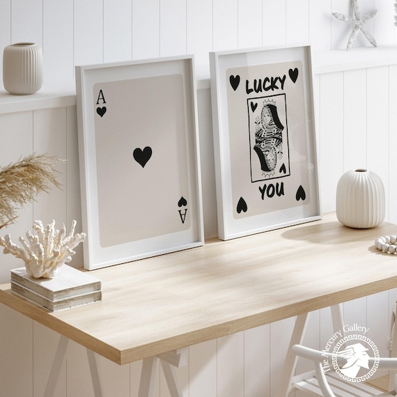 Ace Card Print Set, Retro Trendy Wall Art - Etsy
