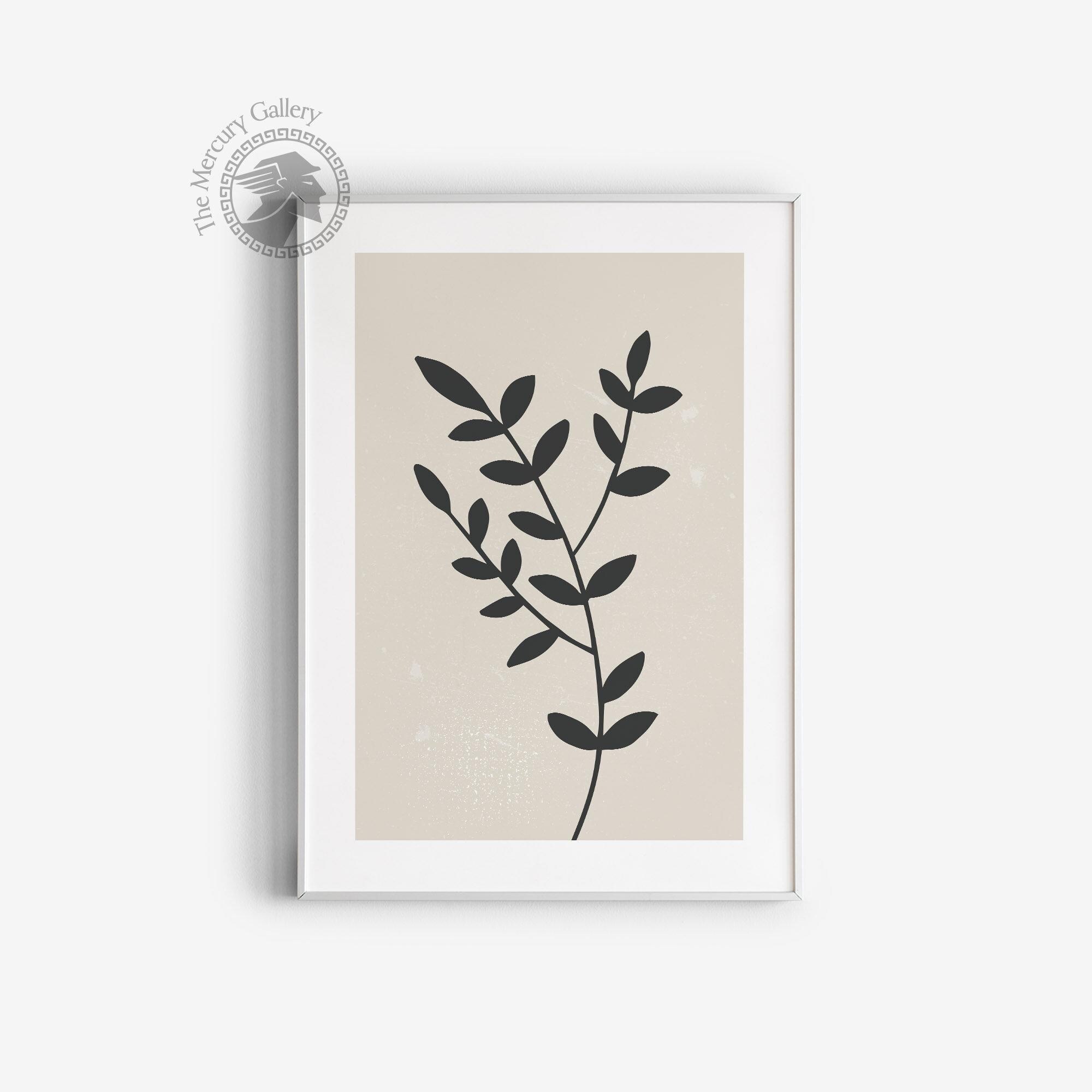 Minimalist Wildflower Line Art Print, Boho Farmhouse Wall Decor - Etsy
