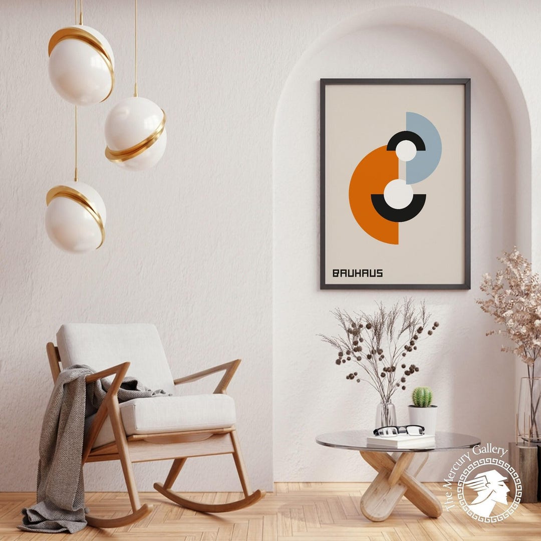 Bauhaus Golden Ratio Poster Print, Minimalist Wall Art, Mid