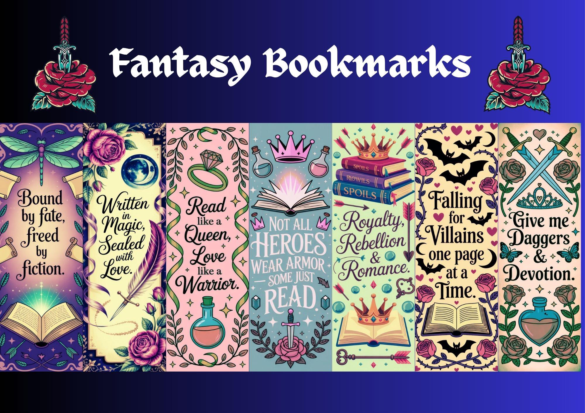 Fantasy Bookmark Examples Fantasy Bookmarks (digital Download) - Etsy