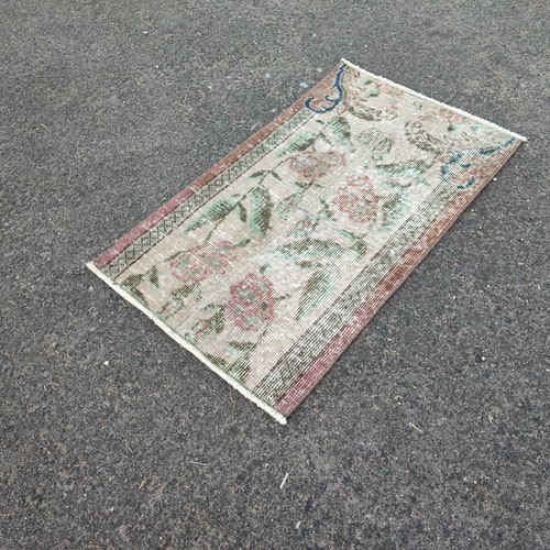 2x3 Handmade Doormat Rug,Small Vintage Rug,Mini Rug,2x3 Oushak Doormat rug, Bath Mat Rug,Turkish Doormat Rug, Wool shops Doormat Rug,2x3 Tiny Rug