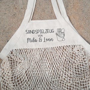 Sand toy bag, personalized mesh bag for sand toys, practical storage for sand toys, playground bag