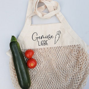 Filet de courses légumes amour, filet de légumes, sac de légumes, sac de courses, filet de courses, sac de courses durable, idée cadeau personnalisée