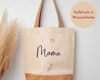 Personalisierte Tasche für die "BESTE Mama", Jute Shopper für die Mama, Geschenkidee, Markttasche, Einkaufstasche, Jutetasche Muttertag
