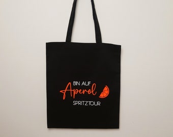 Bio Baumwolltasche Aperol Spritztour, Stoffbeutel Aperol Spritz Tour, Geschenktasche für Getränke, Aperol Spruch