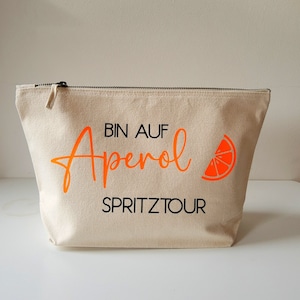 Kosmetiktasche Aperol Spritztour, Tasche Aperol Spritz Tour, Kulturbeutel mit Aperol Spruch