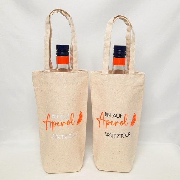 Bottle bag, bottle bag Aperol Spritztour, bag Aperol Spritz Tour, gift bag for drinks, Aperol saying