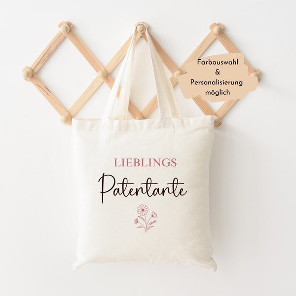 Personalisierte Tasche für die "LieblingsPATENTANTE", Jutebeutel für Patentante, Geschenkidee Patentante, Tasche Patentante personalisiert