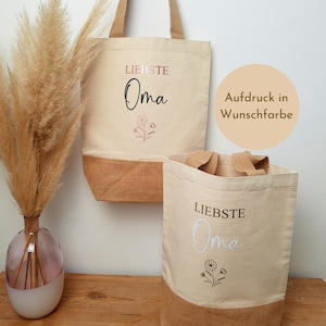 Personalized bag for your beloved GRANDMA, jute shopper for grandma, gift idea, market bag, shopping bag, jute bag