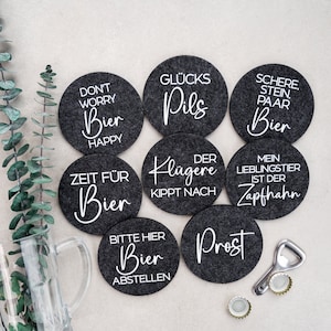 Coasters with beer sayings, beer glass coasters, gift idea for beer lovers, felt coasters beer, coasters beer sayings, beer mats