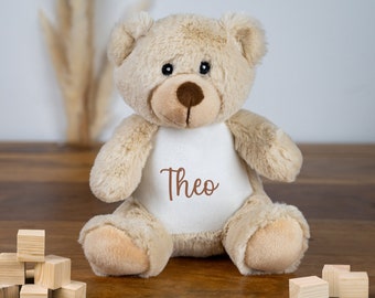 Kuscheltier Teddy Bär, Kuscheltier personalisiert mit Name, Stofftier personalisiert mit Name, Plüschtier personalisiert, Geschenk Kinder