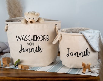 Personalisierter Aufbewahrungskorb für Wäsche, Personalisierte Kinderzimmerdeko, Aufbewahrung für Wäsche Kinderzimmer, Wäschekorb mit Name