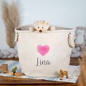 Personalisierter Aufbewahrungskorb für Spielsachen, Personalisierte Kinderzimmerdeko, Aufbewahrung für Spielzeug, Spielzeugkorb mit Name