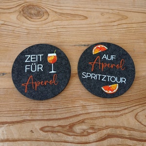 Filzuntersetzer mit Aperol Sprüchen, Getränkeuntersetzer Aperol, Geschenkidee für Aperol-Liebhaber Bild 5