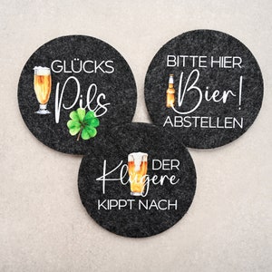 Untersetzer mit Bier Sprüchen, Bierglasuntersetzer, Geschenkidee für Bierliebhaber, Filzuntersetzer Bier, Untersetzer Biersprüche,Bierdeckel Bild 7