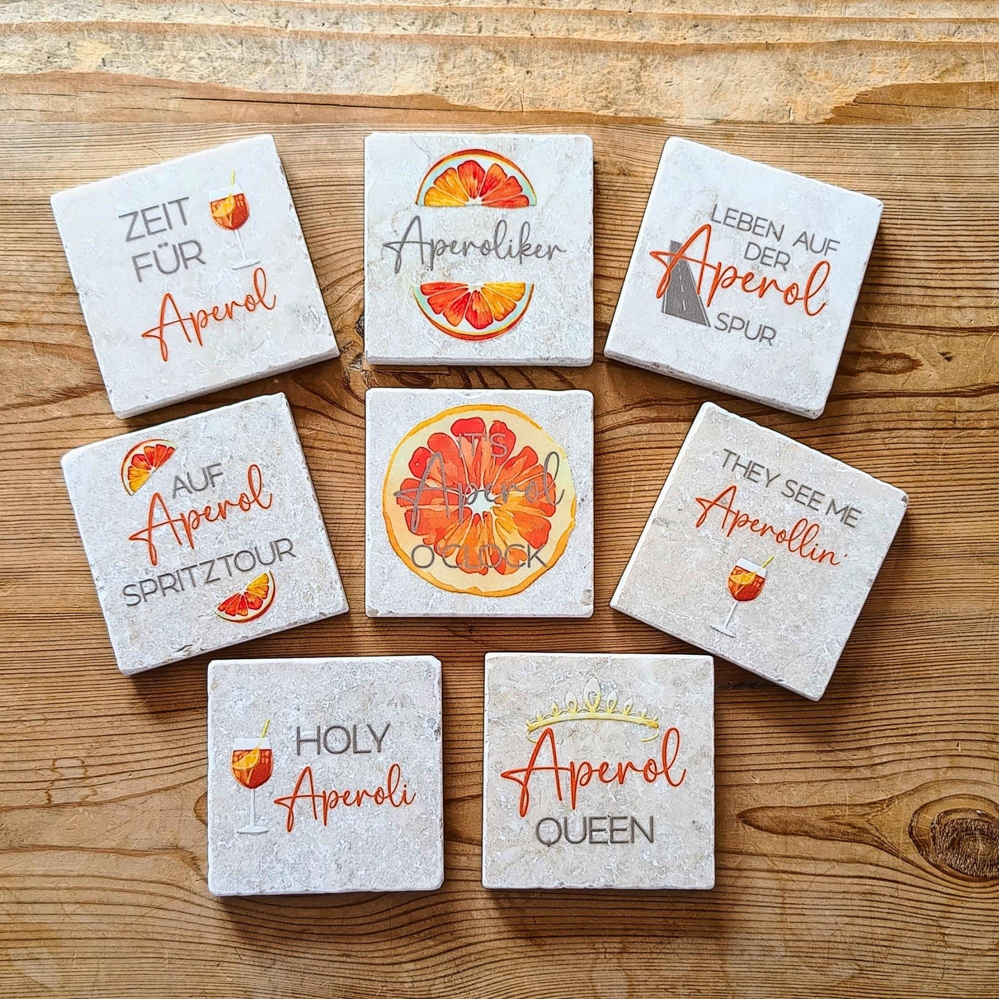 Aperol Untersetzer 6 Stück - Filzuntersetzer Mit Sprüchen