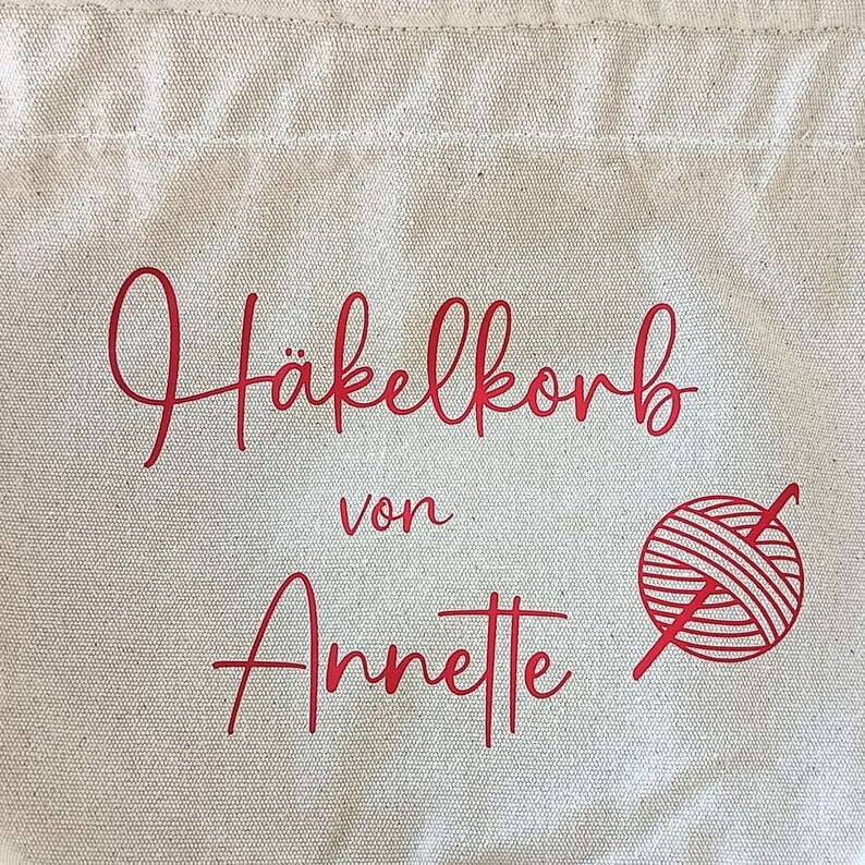 Häkelkorb personalisiert mit Name, Aufbewahrung für Wolle, Korb zum Häkeln, Geschenkidee Häkeln, Häkelkörbchen, Häkelkorb, Geschenk HäkelFan Bild 2