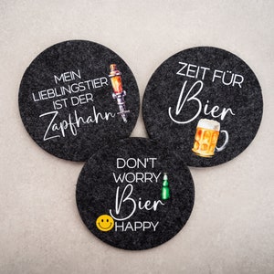 Untersetzer mit Bier Sprüchen, Bierglasuntersetzer, Geschenkidee für Bierliebhaber, Filzuntersetzer Bier, Untersetzer Biersprüche,Bierdeckel Bild 6