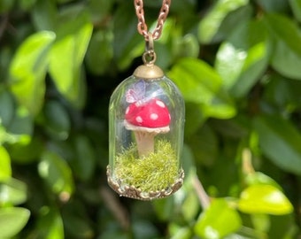 Amanita Mushroom Dome Pendant