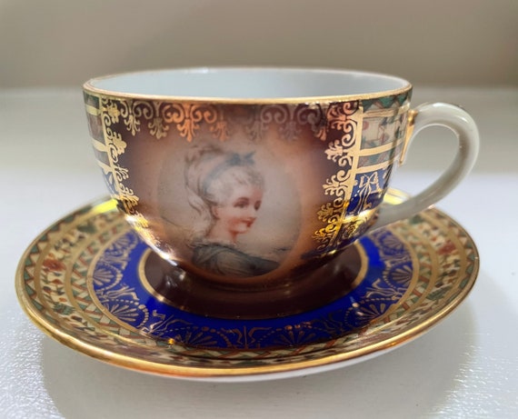 Royal Vienna - Portrait Teacups and Saucers - Victoria China - Etsy
