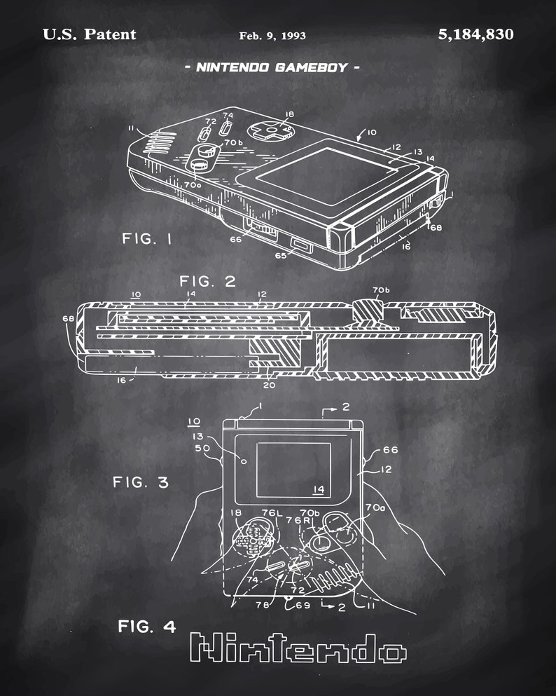 Gameboy Blueprint Patent Poster Digital Art Print - Etsy.de